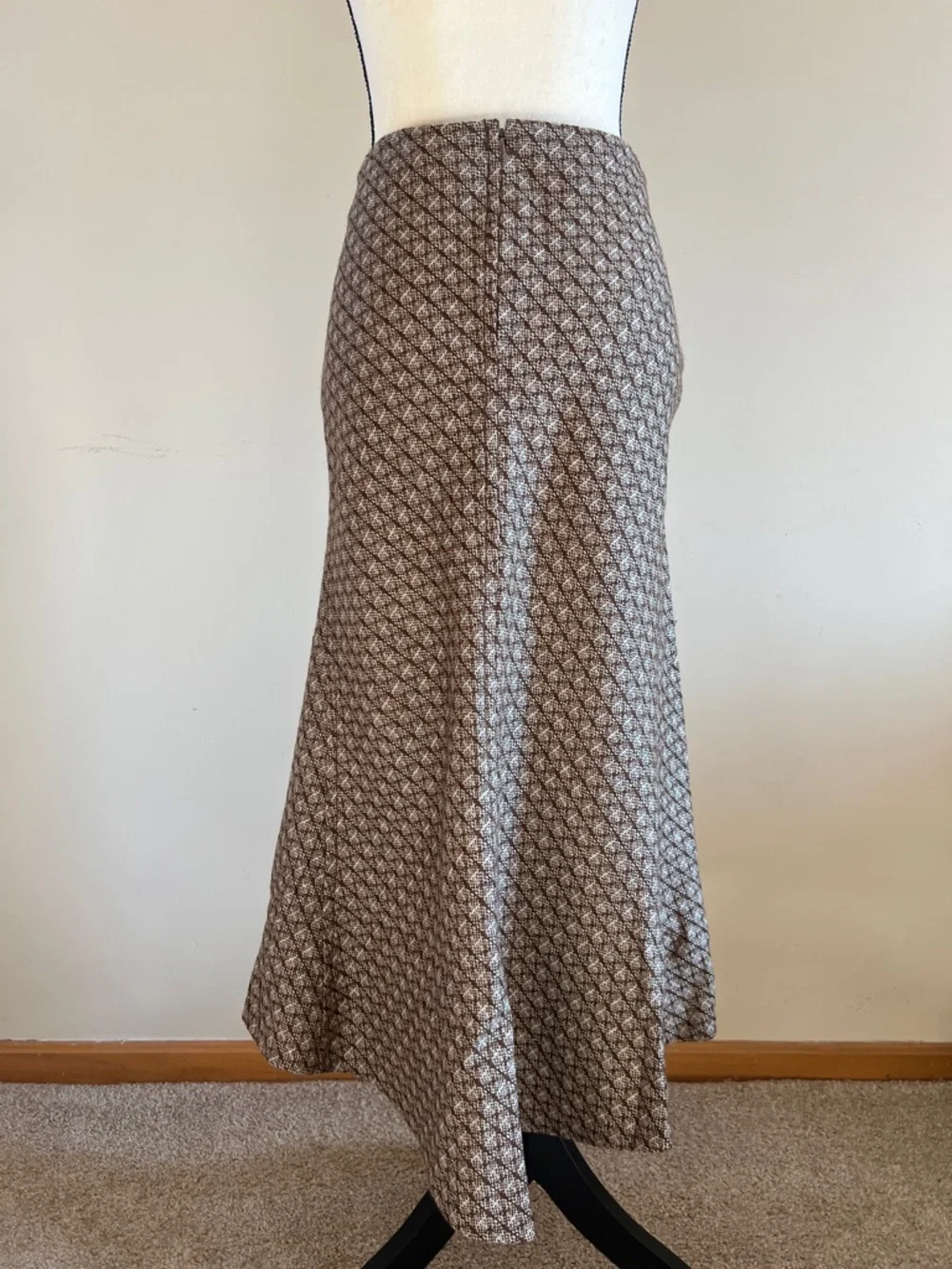 🐻🥔🐌📦DKNY Vintage Brown Patterned Skirt